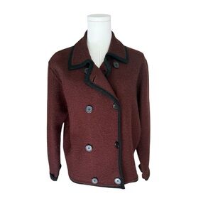 Herman Geist Petite 100% Wool Double-Breasted Jacket – PM 
Elegant Burgundy coat